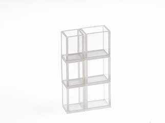 Canvas Print - empty cube glass boxes isolated on white background