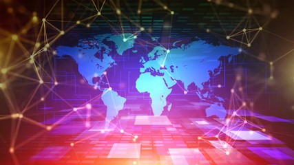 Wall Mural - global technology internet digital information