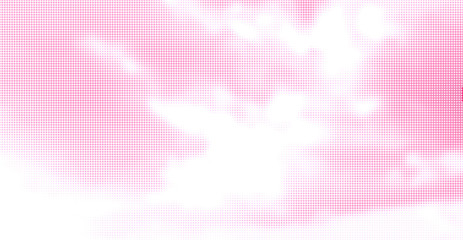 Wall Mural - pink halftone sky with clouds for decorative design. monochrome abstract geometric pattern