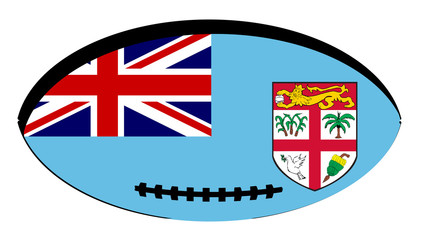 Wall Mural - FIji Flag Rugby Ball