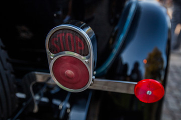  backlight of a retro classic car