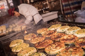 Canvas Print - Closeup of the street food in Shanghai in China