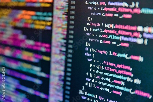 Fotomural Data encryption security code on a computer display