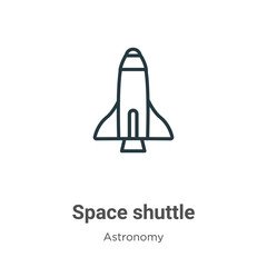 Wall Mural - space shuttle outline vector icon. thin line black space shuttle icon, flat vector simple element il