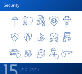 Poster - Security line icon set