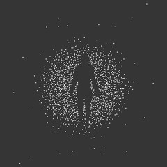 Silhouette of a human. Vector illustration.