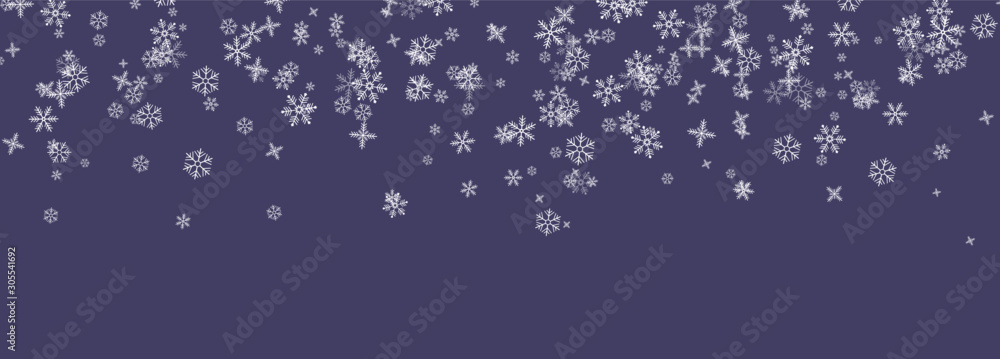 Snowflakes falling from the sky - obrazy, fototapety, plakaty 