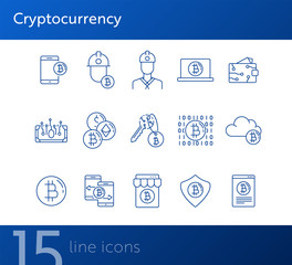 Canvas Print - Cryptocurrency icons