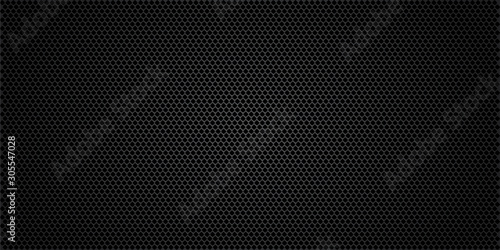 Cuadros en Lienzo Black metallic abstract background, perforated steel mesh