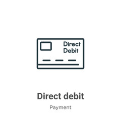 Wall Mural - Direct debit outline vector icon. Thin line black direct debit icon, flat vector simple element illustration from editable payment concept isolated on white background