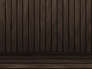 Wall Mural - Wood texture background pattern. Dark hardwood planks surface of wooden board floor wall fence. Abstract timber decorative illustration.