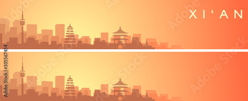 Xi'an Beautiful Skyline Scenery Banner