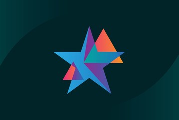 Wall Mural - Modern abstract star flat illustration logo vector template
