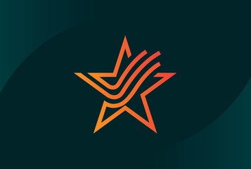 Wall Mural - Modern abstract star flat illustration logo vector template