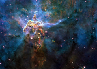 Wall Mural - mystic mountain of carina nebula. deep space look. science fiction wallpaper. elements of this image