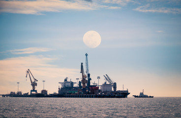 cargo ship in port