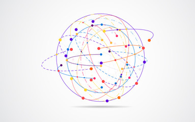Wall Mural - global network connection. world map point and line composition concept of global business. vector i