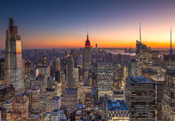 Wall Mural - New York City Manhattan midtown buildings skyline evening sunset