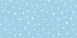 © Olgastocker - Snowflakes seamless background. Subtle vector pattern with small hand drawn white snowflakes on blue backdrop. Winter holidays theme, Christmas and New Year texture. Elegant repeat design for decor