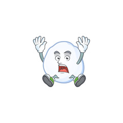 Poster - cute snowball cartoon character style with shocking gesture