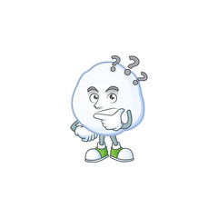 Poster - cartoon snowball with confuse face style design