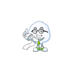 Sticker - Cute snowball cartoon character with menu ready to serve