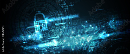 Fotomural internet digital security technology concept for business background