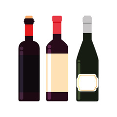 Wall Mural - wine bottles flat style icon