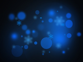 Christmas blue background with snowflakes