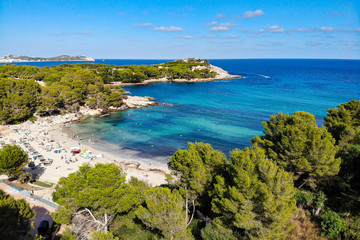 Canvas Print - Luftbild Bucht mit Strand auf der Insel Mallorca