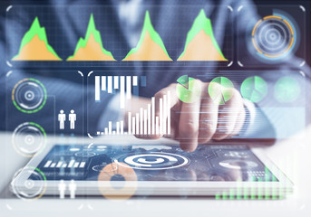 Wall Mural - Modern computing in business analytics