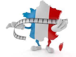 Poster - France character holding film strip