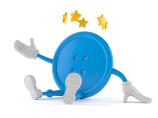 Poster - Button character with stars around head