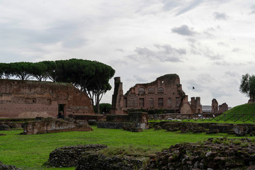 Wall Mural - Imperial forums in rome on cloudy day