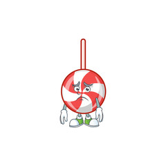 Sticker - Striped peppermint candy Cartoon character showing afraid look face