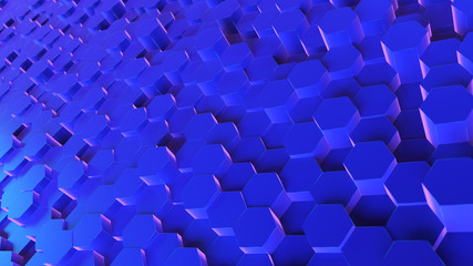 3d rendered abstract synthwave style illustration of a geometrical pattern