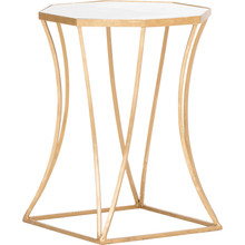 Astre End Table Table Base Color: Gold Leaf, Emery End Table, Designs Henrie Cross End Table With White Background