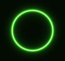 Neon Green Circle Glowing For Advertising And Banner. Eps 10