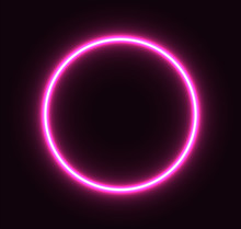 Pink Neon Circle For Advertising And Banner. EPS 10