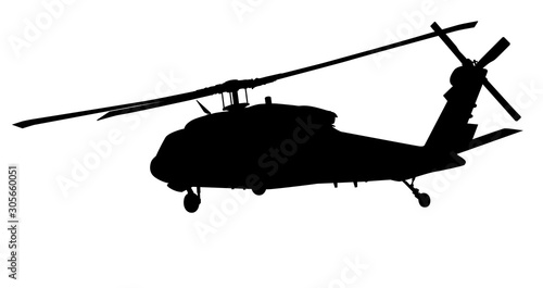 Fotomural Helicopter vector silhouette