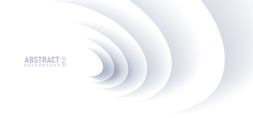 Wall Mural - abstract ripple effect on white background. circle shape with shadow in paper cut style illustration