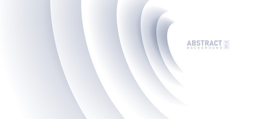 Wall Mural - abstract ripple effect on white background. circle shape with shadow in paper cut style illustration