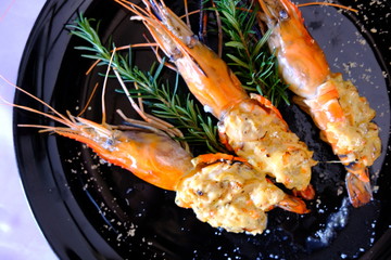 Sticker - shrimp on the grill