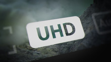 UHD (Ultra-high-definition) Label Of Video Player Interface  On Monitor Screen