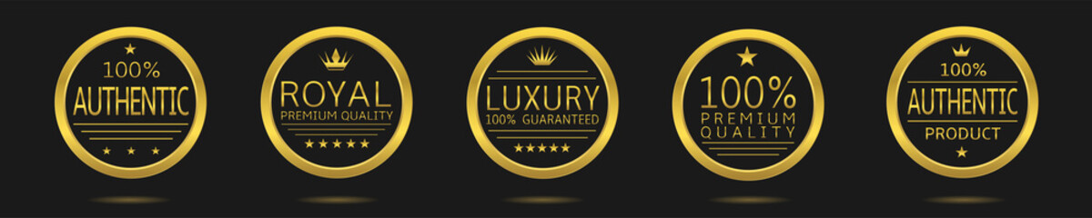 Wall Mural - golden badge set