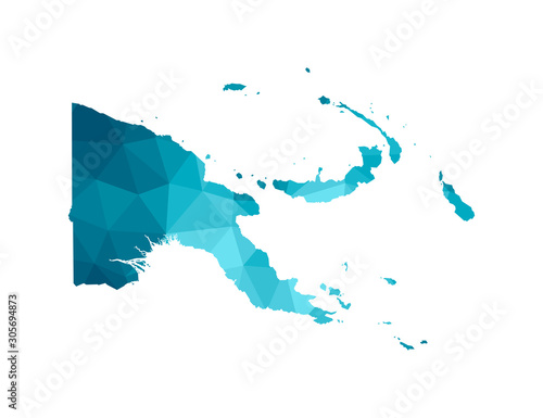 Fotografía Vector isolated illustration icon with simplified blue silhouette of Papua New Guinea map