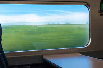 Abstract landscape from train window