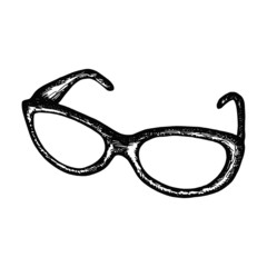 glasses for vision sketch. isolated object silhouette