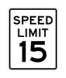 © Ricochet64 - Speed limit 15 road sign in USA
