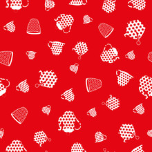 Red And White Seamless Pattern Print Background